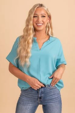 Zenana Born For This Short Sleeve Blouse