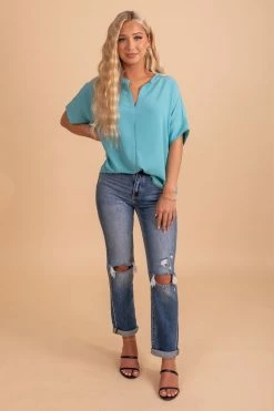 Zenana Born For This Short Sleeve Blouse -Bella Ella Sales BornforThisShortSleeveBlousefront 5000x