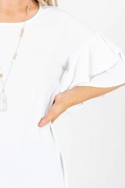 Zenana Build Your Dream Ruffle Top -Bella Ella Sales BuildYourDreamTopWhiteDetail 5000x