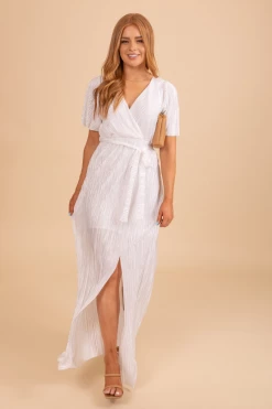 Stylive Call You Mine Ribbed Maxi Dress - White
