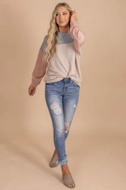 Tres Bien Casual Saturday Ribbed Color Block Top 14 Tres Bien Casual Saturday Ribbed Color Block Top -Bella Ella Sales CasualSaturdayRibbedColorBlockTopfront3 5000x