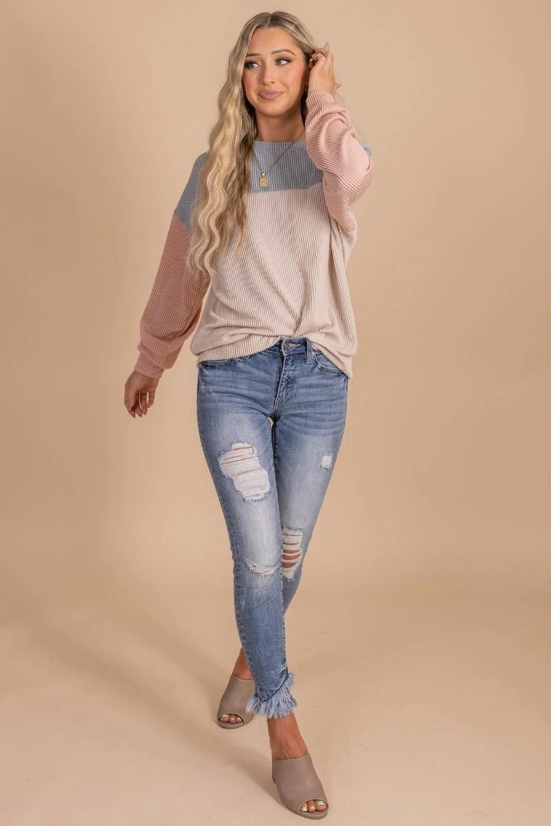 Tres Bien Casual Saturday Ribbed Color Block Top 6 Tres Bien Casual Saturday Ribbed Color Block Top - Image 6