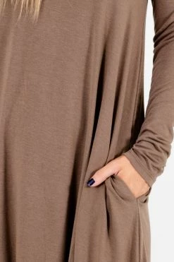 Bella Ella Boutique Chase Your Dreams Brown Mini Dress -Bella Ella Sales Chase Your Dreams Brown Dress Detail 5000x