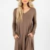 Bella Ella Boutique Chase Your Dreams Brown Mini Dress
