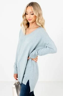 Bella Ella Boutique Choose Kindness Light Blue Sweater -Bella Ella Sales Choose Kindness Blue Sweater Side 5000x