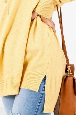 Dreamers Choose Kindness Yellow Sweater -Bella Ella Sales Choose Kindness Yellow Sweater Detail 5000x
