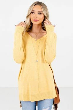 Dreamers Choose Kindness Yellow Sweater -Bella Ella Sales Choose Kindness Yellow Sweater Front 5000x
