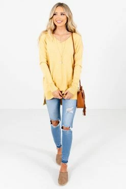 Dreamers Choose Kindness Yellow Sweater -Bella Ella Sales Choose Kindness Yellow Sweater Full Front2 5000x