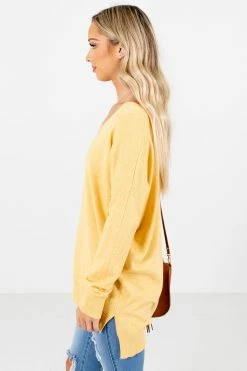 Dreamers Choose Kindness Yellow Sweater -Bella Ella Sales Choose Kindness Yellow Sweater Side 5000x