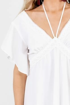 Wholesale Fashion Square Cornelia Street White Mini Dress -Bella Ella Sales Cornelia Street White Dress Detail 5000x