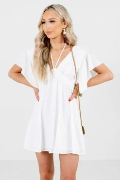 Wholesale Fashion Square Cornelia Street White Mini Dress -Bella Ella Sales Cornelia Street White Dress Front 5000x