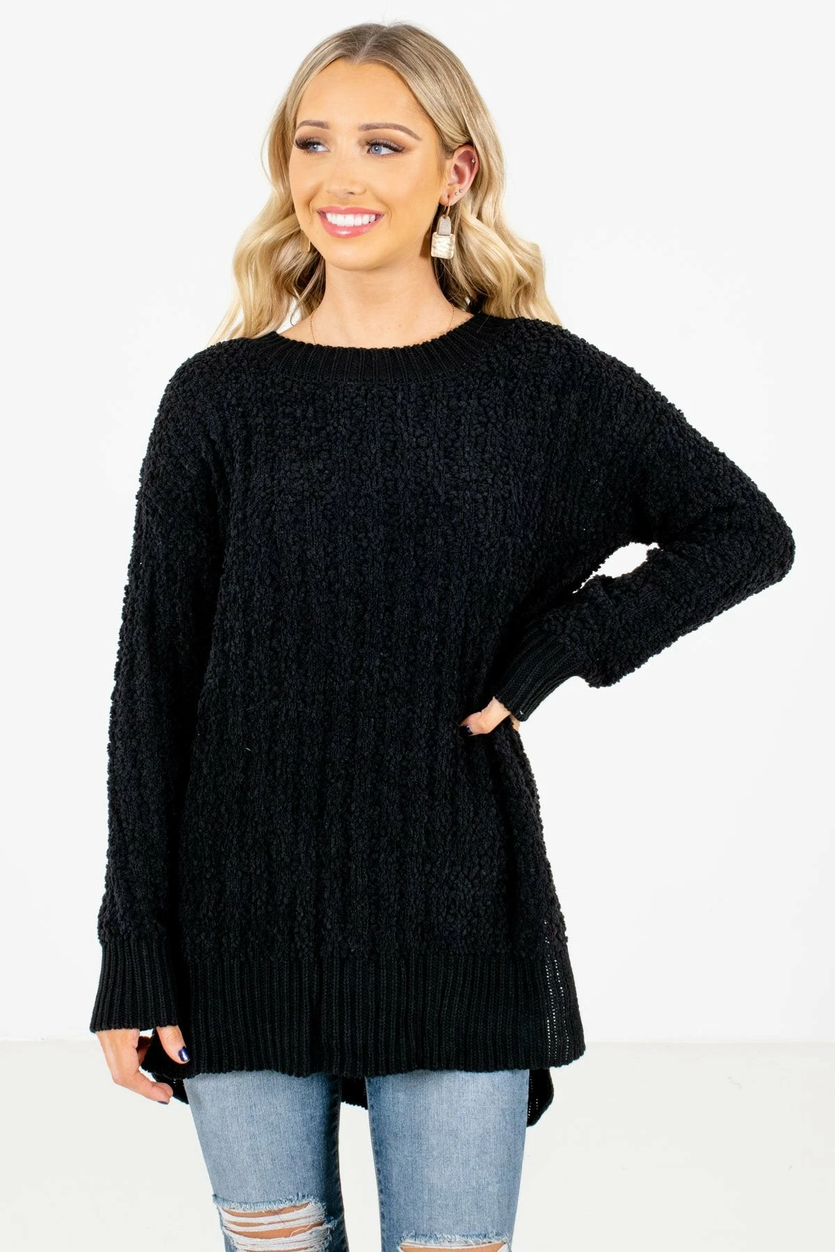 Bella Ella Boutique Crushing On You Black Sweater 1 Bella Ella Boutique Crushing On You Black Sweater