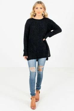 Bella Ella Boutique Crushing On You Black Sweater 12 Bella Ella Boutique Crushing On You Black Sweater -Bella Ella Sales Crushing on You Black Sweater Full Front2 5000x