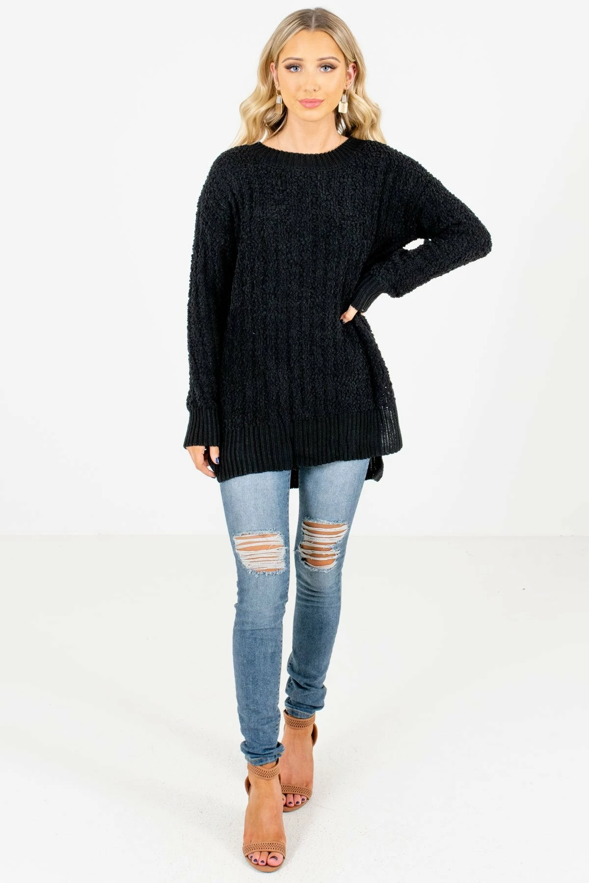 Bella Ella Boutique Crushing On You Black Sweater 5 Bella Ella Boutique Crushing On You Black Sweater - Image 5