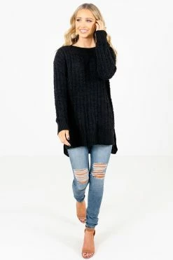 Bella Ella Boutique Crushing On You Black Sweater 15 Bella Ella Boutique Crushing On You Black Sweater -Bella Ella Sales Crushing on You Black Sweater Full Front 5000x