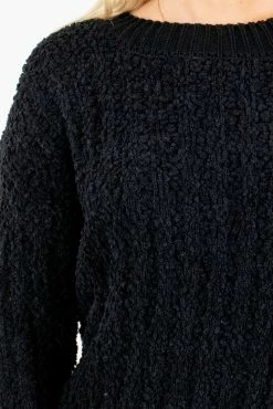 Bella Ella Boutique Crushing On You Black Sweater 10 Bella Ella Boutique Crushing On You Black Sweater -Bella Ella Sales Crushing on You Black Top Detail 5000x