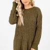 Bella Ella Boutique Crushing On You Olive Sweater