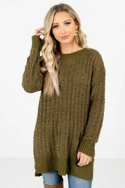 Bella Ella Boutique Crushing On You Olive Sweater