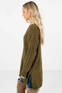 Bella Ella Boutique Crushing On You Olive Sweater -Bella Ella Sales Crushing on You Olive Sweater Side 5000x