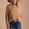 Wholesale Fashion Trends Cute And Cozy Turtleneck Sweater - Brown