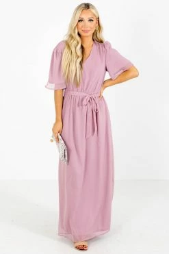 Tea N Rose Dancing Queen Maxi Dress 15 Tea N Rose Dancing Queen Maxi Dress -Bella Ella Sales Dancing Queen Mauve Dress Front 5000x