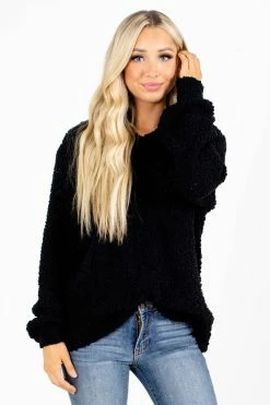 Zenana Dare To Dream Popcorn Knit Sweater 17 Zenana Dare To Dream Popcorn Knit Sweater -Bella Ella Sales Dare to Dream Black Sweater Front 5000x