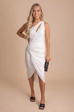 Do + Be Dare To Love Me One Shoulder Midi Dress