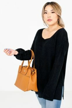 Bella Ella Boutique Day Date Black Knit Sweater 14 Bella Ella Boutique Day Date Black Knit Sweater -Bella Ella Sales Day Date Black Sweater Front3 5000x