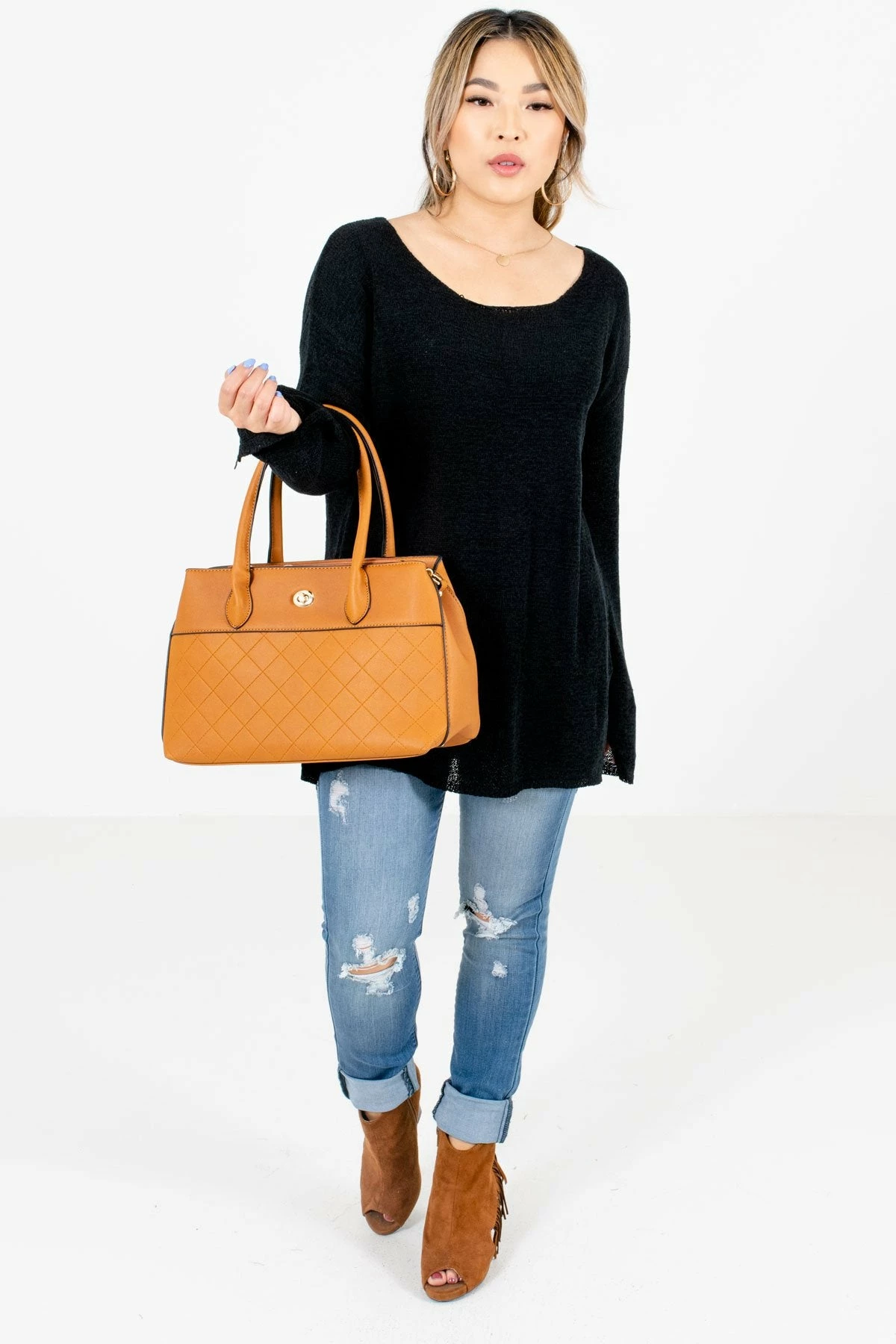 Bella Ella Boutique Day Date Black Knit Sweater 5 Bella Ella Boutique Day Date Black Knit Sweater - Image 5
