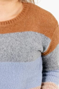 Bella Ella Boutique Dream Come True Light Blue Multi Striped Sweater 10 Bella Ella Boutique Dream Come True Light Blue Multi Striped Sweater -Bella Ella Sales Dream Come True Light Blue Sweater Detail 5000x