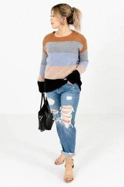 Bella Ella Boutique Dream Come True Light Blue Multi Striped Sweater 12 Bella Ella Boutique Dream Come True Light Blue Multi Striped Sweater -Bella Ella Sales Dream Come True Light Blue Sweater Full Side 5000x