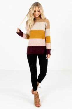 Bella Ella Boutique Dream Come True Mustard Multi Striped Sweater -Bella Ella Sales Dream Come True Mustard Sweater Full Front2 5000x