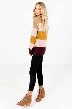 Bella Ella Boutique Dream Come True Mustard Multi Striped Sweater -Bella Ella Sales Dream Come True Mustard Sweater Full Side 5000x