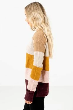 Bella Ella Boutique Dream Come True Mustard Multi Striped Sweater -Bella Ella Sales Dream Come True Mustard Sweater Side 5000x