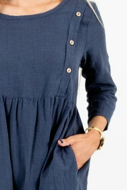 Bella Ella Boutique Embrace Your Beauty Blue Knee-Length Dress -Bella Ella Sales Embrace Your Beauty Blue Dress Detail 5000x