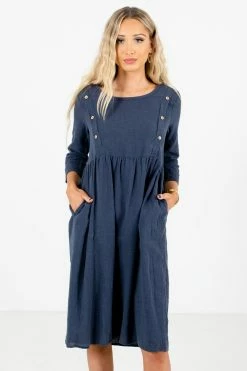Bella Ella Boutique Embrace Your Beauty Blue Knee-Length Dress