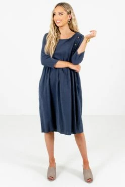 Bella Ella Boutique Embrace Your Beauty Blue Knee-Length Dress -Bella Ella Sales Embrace Your Beauty Blue Dress Full Front2 5000x