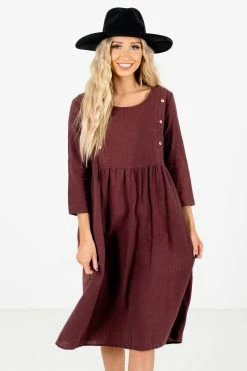 Bella Ella Boutique Embrace Your Beauty Purple Knee-Length Dress -Bella Ella Sales Embrace Your Beauty Purple Dress Front2 5000x