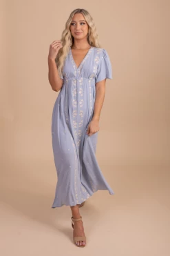 In Loom Embracing All Of You Embroidered Midi Dress -Bella Ella Sales EmbracingAllOfYouEmbroideredMidiDressBlueFront 1 5000x