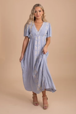 In Loom Embracing All Of You Embroidered Midi Dress -Bella Ella Sales EmbracingAllOfYouEmbroideredMidiDressBlueFront 5000x