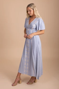 In Loom Embracing All Of You Embroidered Midi Dress -Bella Ella Sales EmbracingAllOfYouEmbroideredMidiDressBlueSide 5000x