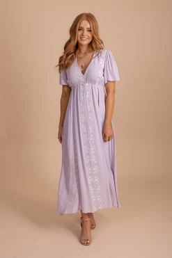 In Loom Embracing All Of You Embroidered Midi Dress -Bella Ella Sales EmbracingAllOfYouEmbroideredMidiDressPurpleFront 1 5000x