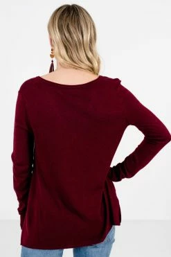 Bella Ella Boutique Enjoy The Moment Burgundy Sweater 10 Bella Ella Boutique Enjoy The Moment Burgundy Sweater -Bella Ella Sales Enjoy the Moment Burgundy Sweater Back 5000x