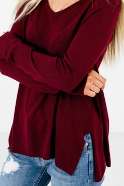 Bella Ella Boutique Enjoy The Moment Burgundy Sweater 11 Bella Ella Boutique Enjoy The Moment Burgundy Sweater -Bella Ella Sales Enjoy the Moment Burgundy Sweater Deatil 5000x