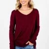 Bella Ella Boutique Enjoy The Moment Burgundy Sweater
