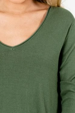 Bella Ella Boutique Enjoy The Moment Olive Sweater 10 Bella Ella Boutique Enjoy The Moment Olive Sweater -Bella Ella Sales Enjoy the Moment Olive Sweater Detail 5000x