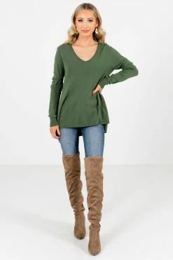 Bella Ella Boutique Enjoy The Moment Olive Sweater 12 Bella Ella Boutique Enjoy The Moment Olive Sweater -Bella Ella Sales Enjoy the Moment Olive Sweater Full Front 5000x