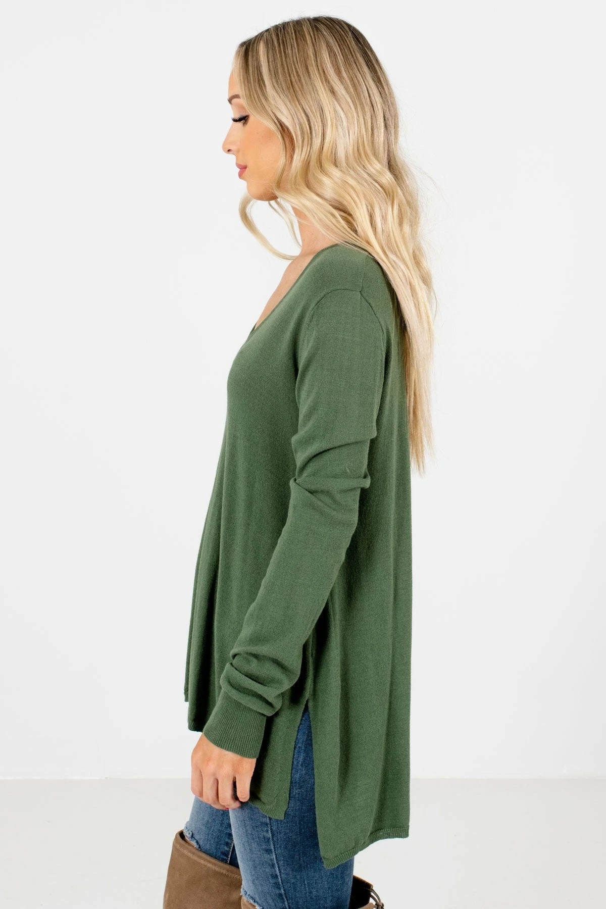 Bella Ella Boutique Enjoy The Moment Olive Sweater 6 Bella Ella Boutique Enjoy The Moment Olive Sweater - Image 6