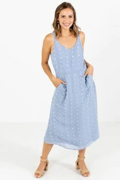 Listicle Escape Reality Midi Dress -Bella Ella Sales Escape Reality Blue Dress Front 5000x