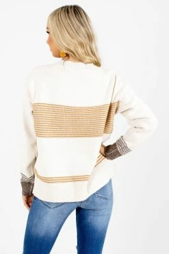 Eesome Favorite Record Mustard Striped Sweater -Bella Ella Sales Favorite Record Sweater Back 5000x